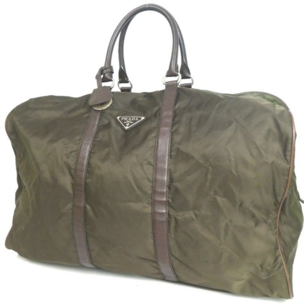 PRADA extra large Boston travel bag Nylon Leather carry on - Picture 4 of 7